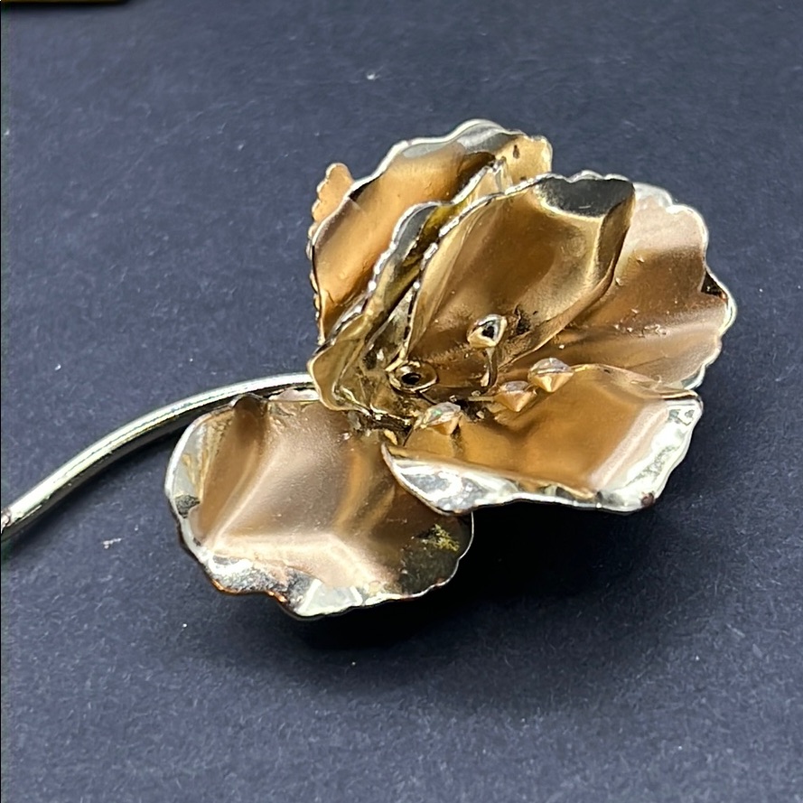 Vintage Pakula Rhinestone Flower Brooch